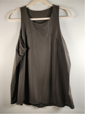 Spanx Go Lightly Ribbed Tie Back Tank XL Olive Green Dark Palm NWOT